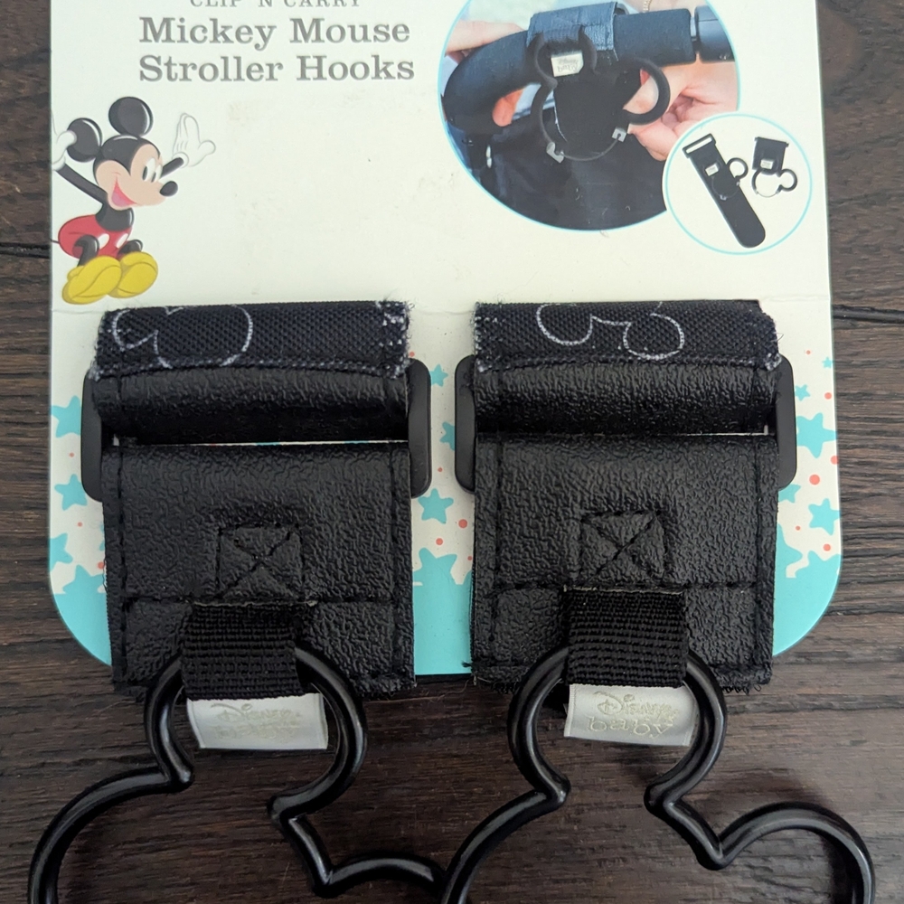 Disney Mickey Mouse Stroller Hooks - Black and White
